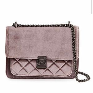 KC Jagger Quilted Velvet Bag in Silver Lilac Called Taupe from Neiman Marcus